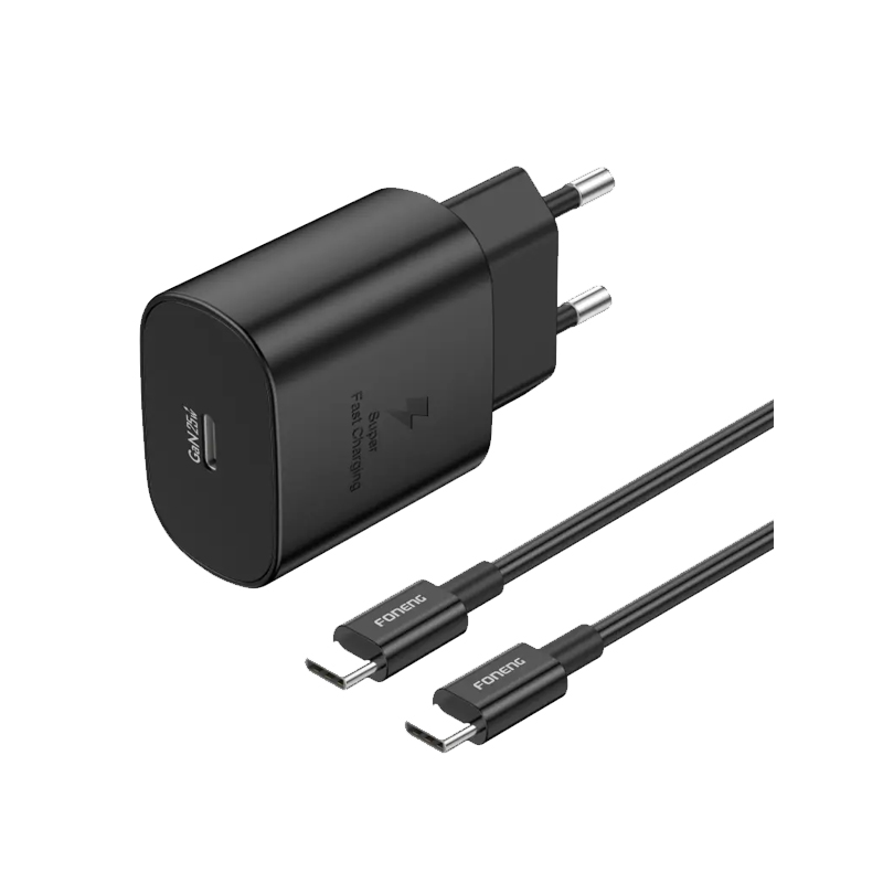 FONENG 25W GaN Type-C Charger (EU51)-Black - 2
